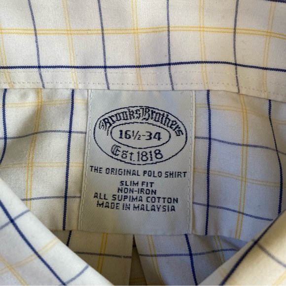 Brooks Brothers Slim Fit Button Down Shirt Original Polo Shirt Men's Sz 16.5-34 - Picture 5 of 10